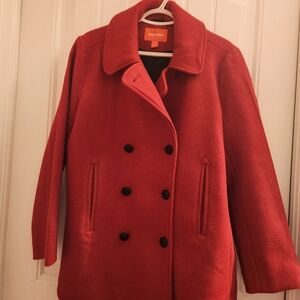 Joe Fresh Women's Red Peacoat
